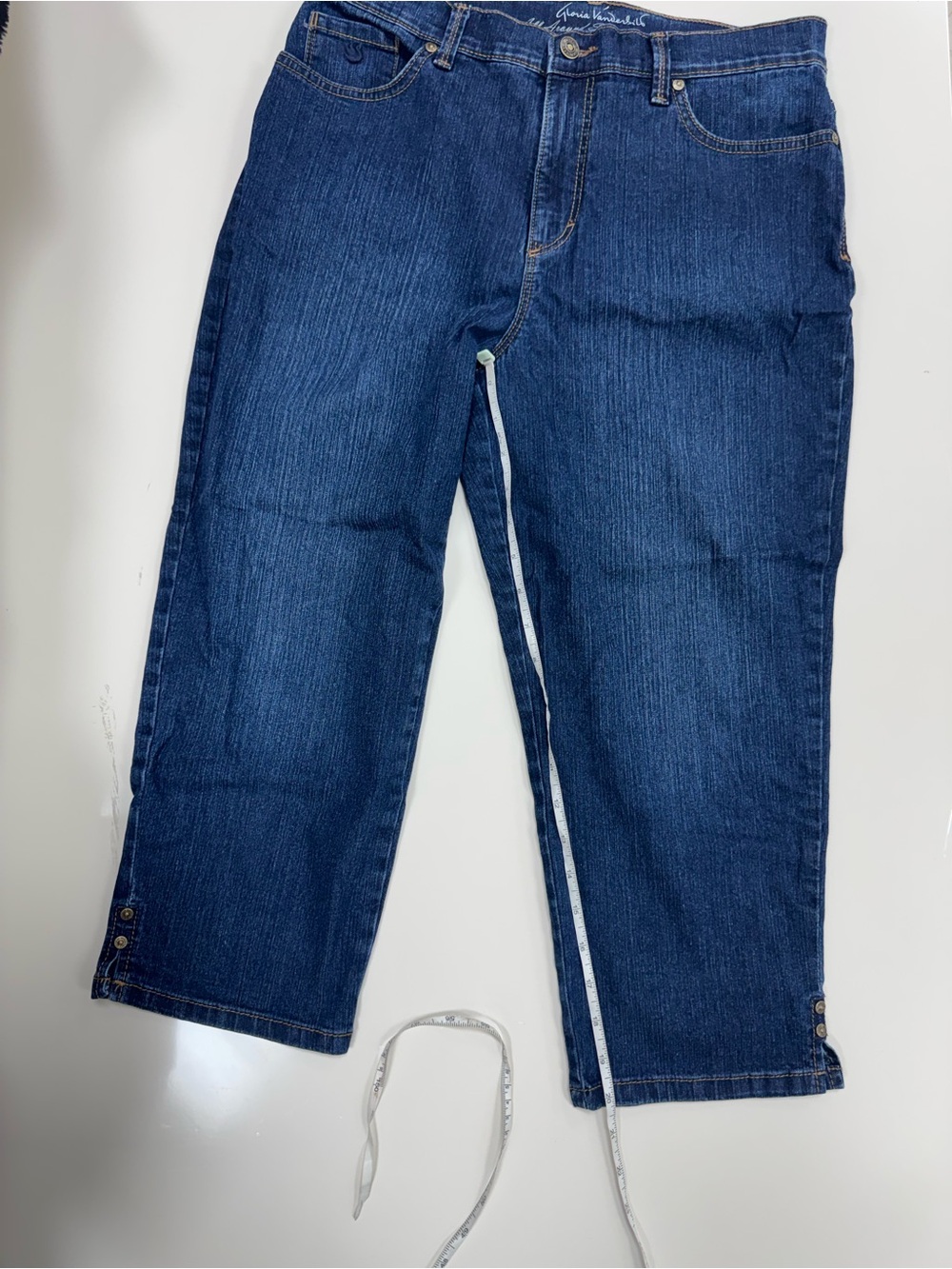 Gloria Vanderbilt AMANDA Capri Dark Blue Denim Jeans Size 8